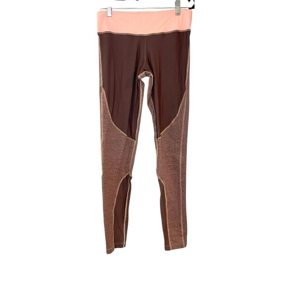 Maaji Women's Leggings Colorblock Panels Dusty Rose Pink Drawstring Size M - Picture 1 of 6